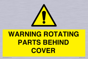 WARNING ROTATING PARTS BEHIND COVER
